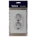 Розетка Intro Accent 6-208-01 , 2X2P+E Schuko со шторками, 16А-250В, IP20, СУ, AL/CU, белый