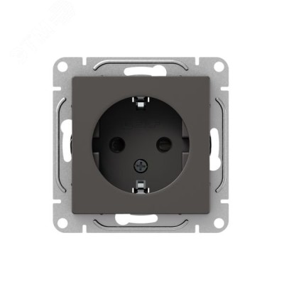 Механизм розетки  16А  с заземлением  со шторками  мокко Эпика EKF