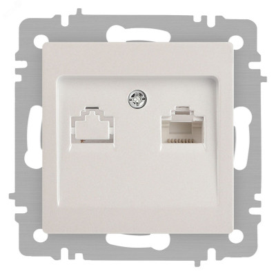 Розетка Intro Accent 6-303-06 информационная RJ45, IP20, СУ, перламутр