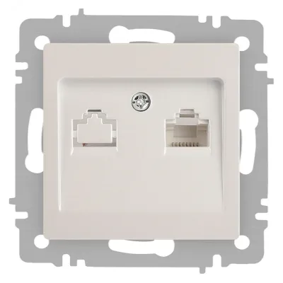Розетка Intro Accent 6-303-06 информационная RJ45, IP20, СУ, перламутр