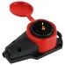 Колодка ЭРА KX-1e-RED-IP44 каучуковая с заземлением 1 розетка 16A IP44 красная