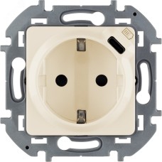 Розетка 1-местная с заземлением с защитными шторками 16А с USB C 5В безвинтовое крепление слоновая кость INSPIRIA