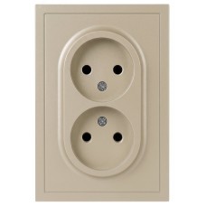 Розетка скрытого монтажа в рамку без заземления двойная 2X2P 16А-250В IP20 шампань 15-2107-04 Galaxy