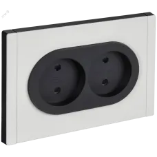 FORTE&PIANO Розетка 2-местная без заземления с защитными шторками безвинтовое крепление 10А FP225M металл белый IEK