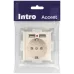 Розетка Intro Accent 6-410-02 , P+E Schuko со шторками, 16А-250В + 2хUSB, IP20, СУ, слоновая кость