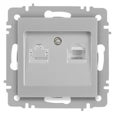 Розетка Intro Accent 6-303-03 информационная RJ45, IP20, СУ, алюминий