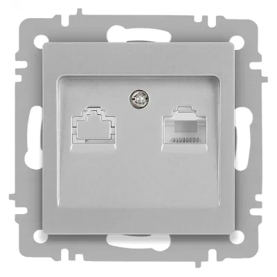 Розетка Intro Accent 6-303-03 информационная RJ45, IP20, СУ, алюминий