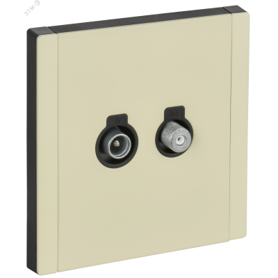 FORTE&PIANO Розетка двойная TV+SAT FP838M металл слоновая кость IEK