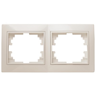 Рамка для розеток и выключателей Intro Plano 1-502-02 на 2 поста горизонтальная, СУ, слоновая кость