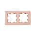 BRITE Рамка 2 поста РУ-2-2-БрП стекло персиковый матовый IEK