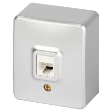 Розетка ЭРА Эксперт 11-3203-03 информационная RJ45, IP20, ОУ, алюминий