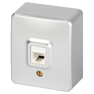 Розетка ЭРА Эксперт 11-3203-03 информационная RJ45, IP20, ОУ, алюминий