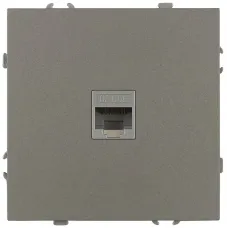 Розетка скрытого монтажа в рамку информационная RJ45 IP20 титан 15-3107-07 Galaxy