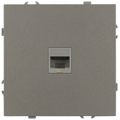 Розетка скрытого монтажа в рамку информационная RJ45 IP20 титан 15-3107-07 Galaxy