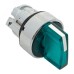 Исполнительный механизм переключателя ХB4 зеленый на 2 положения с фиксацией, с подсветкой с короткой ручкой IP65