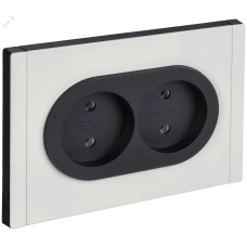 FORTE&PIANO Розетка 2-местная без заземления без защитных шторок безвинтовое крепление 10А FP226M металл белый IEK