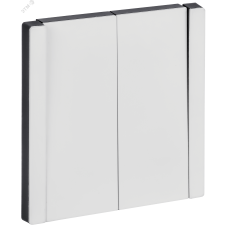 FORTE&PIANO Выключатель 2-клавишный проходной 10А FP207M металл белый IEK