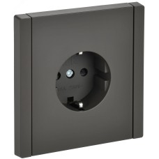 FORTE&PIANO Розетка 1-местная с заземлением с защитными шторками безвинтовое крепление 16А FP313 серый IEK