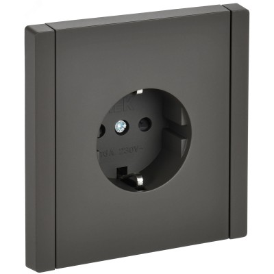 FORTE&PIANO Розетка 1-местная с заземлением с защитными шторками безвинтовое крепление 16А FP313 серый IEK