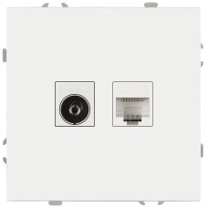 Розетка скрытого монтажа в рамку комбинированная RJ45+TV IP20 белый матовый 15-3110-08 Galaxy