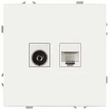 Розетка скрытого монтажа в рамку комбинированная RJ45+TV IP20 белый матовый 15-3110-08 Galaxy