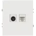 Розетка скрытого монтажа в рамку комбинированная RJ45+TV белый матовый 16-3110-08 Arktik