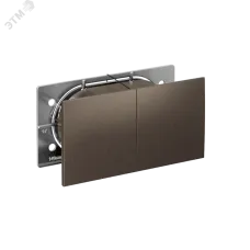 Розетка ATLASDESIGN двойная с заземлением со шторками сдвижная крышка 16А в сборе мокко