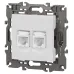 14-3108-01 ЭРА Розетка 2хRJ45, IP20, белый (10/100/1200)