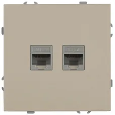 Розетка скрытого монтажа в рамку информационная двойная 2XRJ45 IP20 шампань 15-3108-04 Galaxy