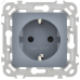 FLITE Розетка с заземлением с защитными шторками безвинтовое крепление 16А РСш11-1-ФлМ маренго IEK