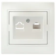 Розетка Intro Plano 1-303-06 информационная RJ45, IP20, СУ, перламутр