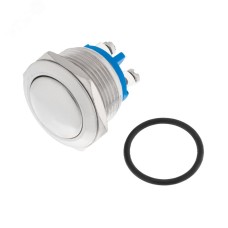 Кнопка антивандальная 19 Б/Фикс (2с винт) (ON)-OFF сфера (PBS-28В, A19-A2) (в упак. 1шт.)