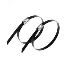 хомут-стяжка стальная с полимерным покрытием 152x4,6 мм, (1уп - 50шт), REXANT