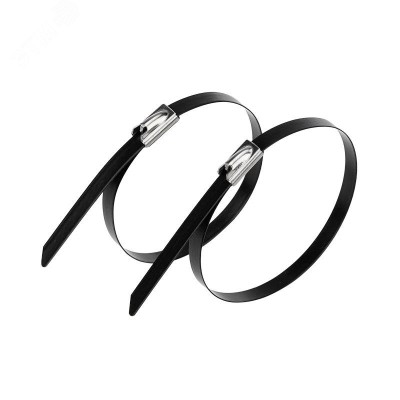 хомут-стяжка стальная с полимерным покрытием 400x4,6 мм, (1уп - 50шт), REXANT