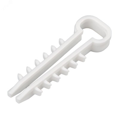 Дюбель-хомут нейлоновый прямоугольный 5-10 мм, белый, 100 шт