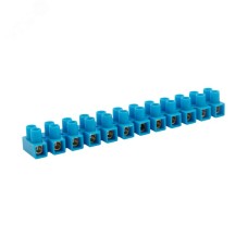 Колодка клеммная винтовая KВ-6 2,5-6, ток 6 A, полиэтилен синий 10шт, REXANT