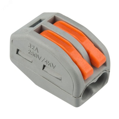 Клемма универсальная СМК 222-412, 2-проводная серая 0,08-2,5 4 кв мм 20шт, REXANT