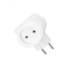 Тройник электрический 220 В 6А без заземления белый