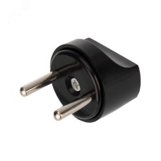 Адаптер сетевой переходник с Евро А/F на вилку С1 CEE 7/2 Питер 6 А без заземления черный