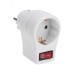 Адаптер сетевой 16 А с выключателем, заземлением и защитными шторками, белый