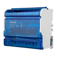 Шина на DIN-рейку в корпусе (кросс-модуль) 4х11, REXANT