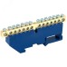 Шина ''N'' нулевая с синим изолятором на DIN-рейку 6x9 мм стойка бол. 14 групп, REXANT Шина ''N'' нулевая с синим изолятором на DIN-рейку 6x9 мм стойка бол. 14 групп, REXANT