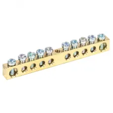Шина PEN ''земля-ноль'' 6х9 мм 10х1 (10 группхкрепеж по центру), REXANT