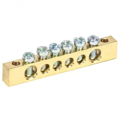 Шина PEN ''земля-ноль'' 6х9 мм 6х2 (6 группхкрепеж по краям), REXANT