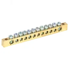 Шина PEN ''земля-ноль'' 6х9 мм 12х2 (12 группхкрепеж по краям), REXANT
