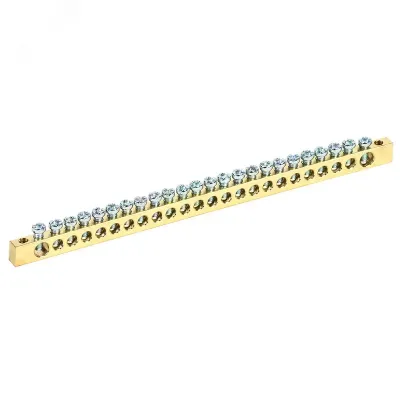 Шина PEN ''земля-ноль'' 6х9 мм 24х2 (24 группыхкрепеж по краям), REXANT