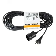 Удлинитель-шнур PROconnect ПВС 2х0.75, 10 м, б/з, 6 А, 1300 Вт, IP20, черный