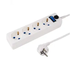Фильтр сетевой PROconnect STANDARD 4 гнезда, 1.5 м, 3x0.75 мм, с/з + автовыключателем, белый