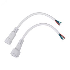 Соединительный кабель (4pin) герметичный (IP67) 4х0.75кв мм белый, REXANT