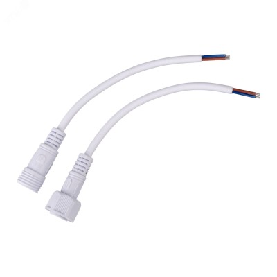 Соединительный кабель (2pin) герметичный (IP67) 2х1,0кв мм  белый, REXANT